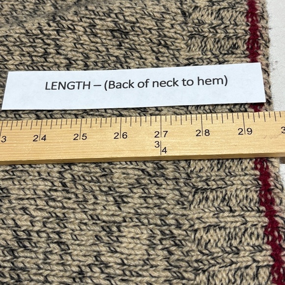 VTG Eddie Bauer Men Legends 100% Wool Knit Sweater Sz M Tan Black Grandpa Fisher - Picture 8 of 9